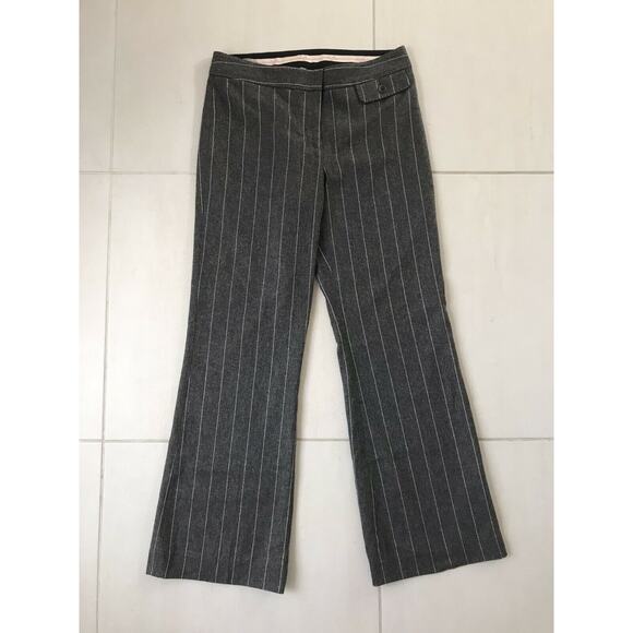 Whistles London Mid Rise Striped Straight Leg Trouser Pants - Picture 1 of 12